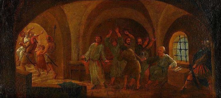 Pehr Horberg Sokrates med giftbagaren i fangelset France oil painting art